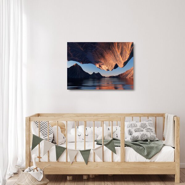 Üveg kép - 3D sziklák (70x50 cm)