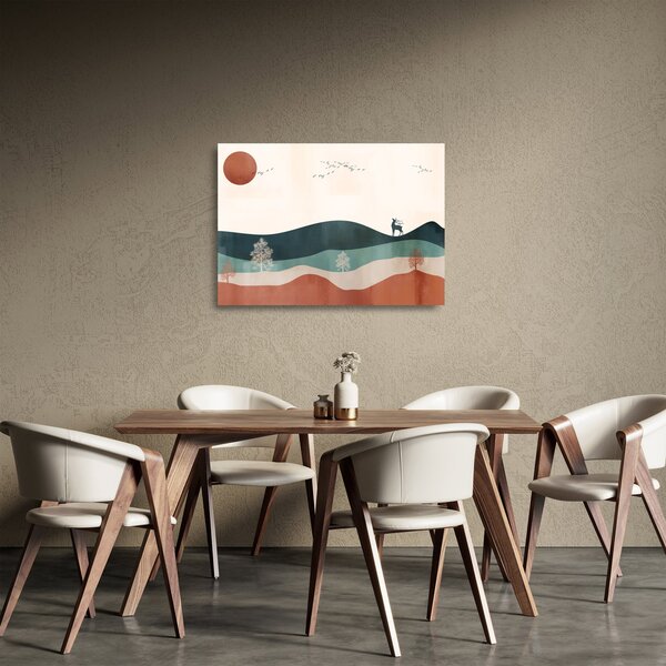 Üveg kép - Illusztrált tájkép (70x50 cm)
