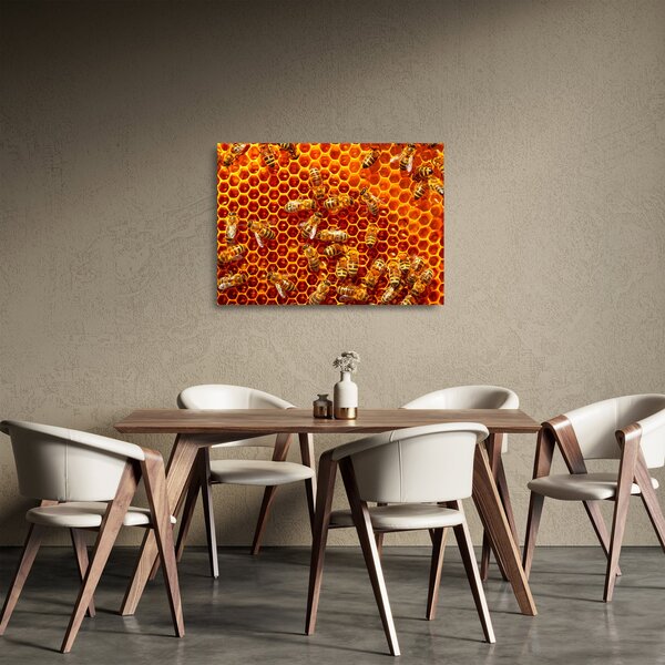 Üveg kép - Méhsejtes (70x50 cm)