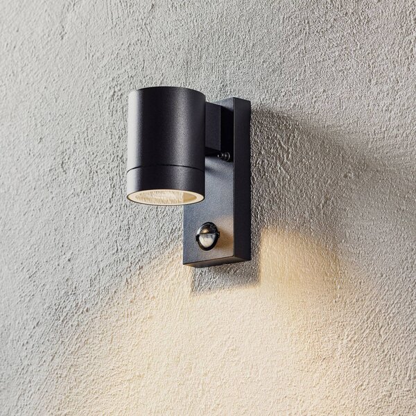Nordlux Tin Maxi Sensor kültéri fali lámpa, fekete, Fekete, fém, Modern