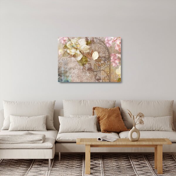 Üveg kép - Virág dísz (70x50 cm)