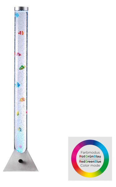 JUST LIGHT. GmbH Vízoszlop Ava LED-ekkel és halakkal, 120 cm magas, Tiszta / átlátszó, Nappali / Étkező, Műanyag, Modern