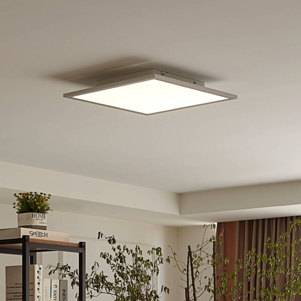Lindby LED panel Livel, 4000K, 40 cm x cm, ezüst, fém, Alu / szürke / cink, Konyha, Alumínium, Modern
