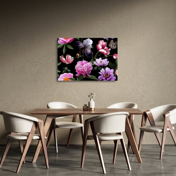 Üveg kép - Virágok illusztrációja (70x50 cm)