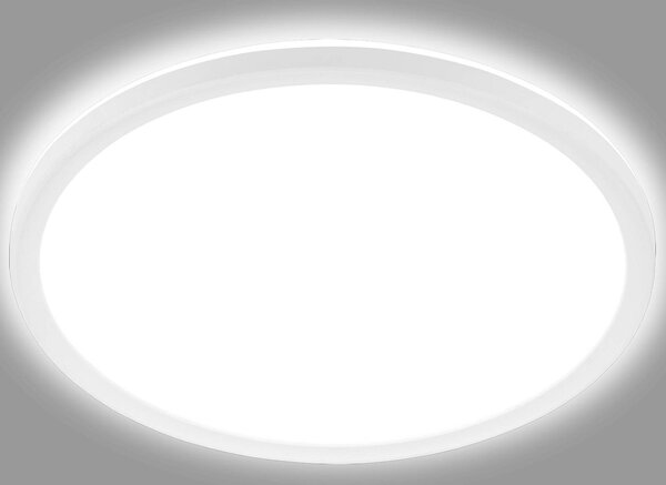 Briloner LED mennyezeti lámpa Slim, kerek, 29.3cm, Fehér / opál, Folyosó, Műanyag, Modern