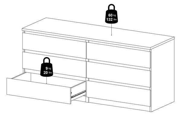 Natúr színű komód tölgyfa dekorral 154x70x50 cm Naia – Tvilum