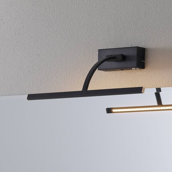 Freelight LED fali lámpa Matisse, szélesség 34 cm, fekete, dimmelhető, Fekete, Nappali / Étkező, fém, Modern