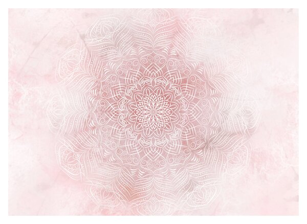 Üveg kép - Rózsaszín mandala (70x50 cm)