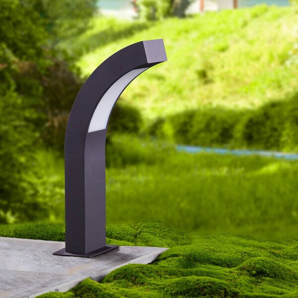 Lucande LED állványlámpa Lennik, 40 cm, antracit, fém, Fekete, Alumínium, Modern