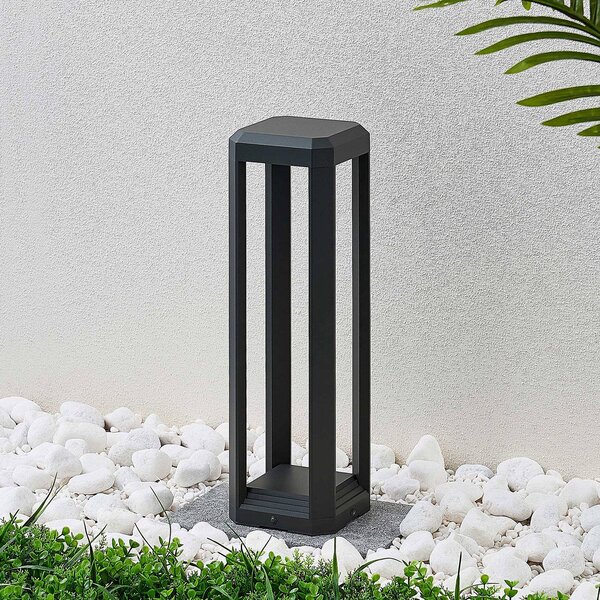 Lucande LED állólámpa Fery, antracit, fém, 50cm, IP65, Fekete, Alumínium, Modern
