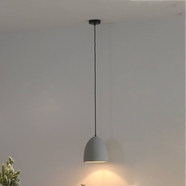 Paul Neuhaus Eton függőlámpa, szürke, beton, Ø 21 cm, G9, dimmelhető, Alu / szürke / cink, Hálószoba, Beton