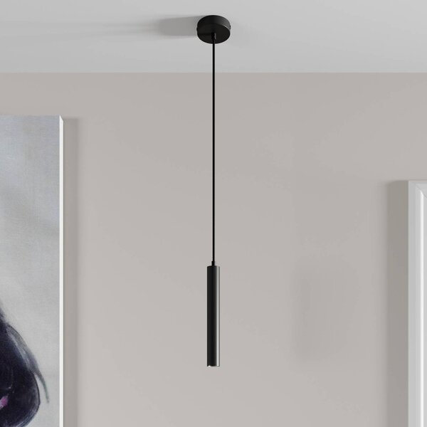 Arcchio LED-es függőlámpa Franka, 1 lámpa, Ø 4 cm, fekete, Fekete, Nappali / Étkező, Alumínium, Modern