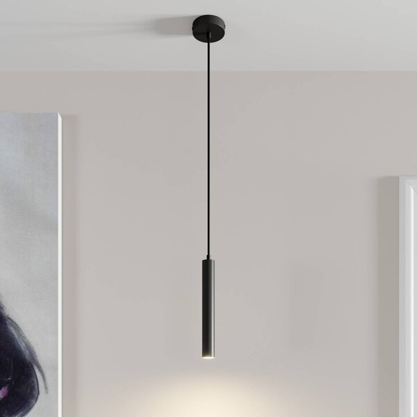 Arcchio LED-es függőlámpa Franka, 1 lámpa, Ø 4 cm, fekete, Fekete, Nappali / Étkező, Alumínium, Modern