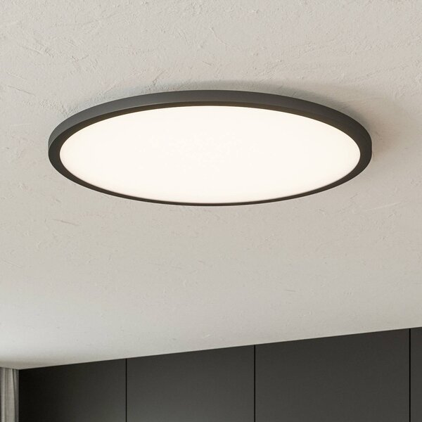 Brilliant LED mennyezeti lámpa Tuco CCT, szab., fekete Ø50cm, dimmelhető, Fekete, Nappali / Étkező, Műanyag, Modern