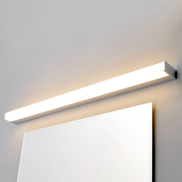 Lindby LED fali lámpa Philippa, szögletes, 89 cm, króm, IP44, Króm / ezüst, Fürdőszoba, fém, Modern