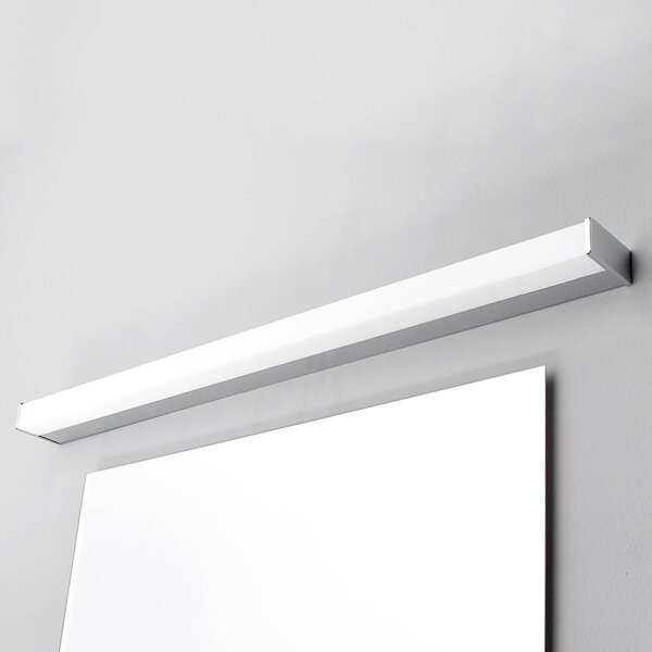 Lindby LED fali lámpa Philippa, szögletes, 89 cm, króm, IP44, Króm / ezüst, Fürdőszoba, fém, Modern