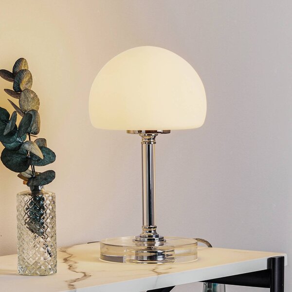Steinhauer Ancilla LED asztali lámpa, krómozott, 30 cm-es fokozatú fényerő-szabályzóval,, dimmelhető, Króm / ezüst, Nappali / Étkező, fém, Modern