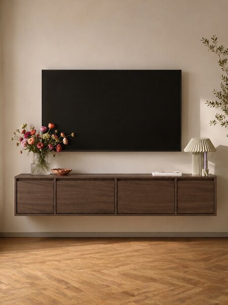 Zolia fali négyajtós TV-szekrény 180 cm - elegant dió