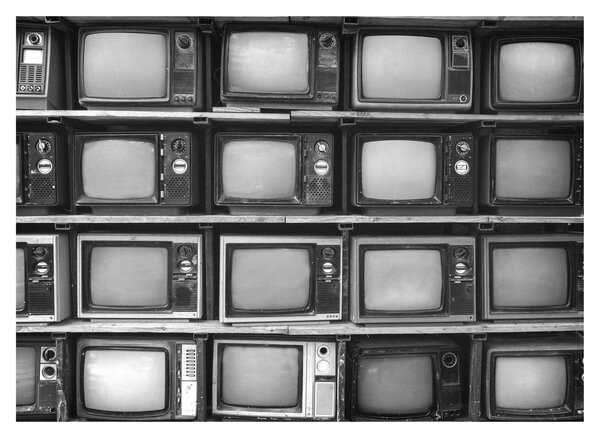 Üveg kép - Retro TV (70x50 cm)