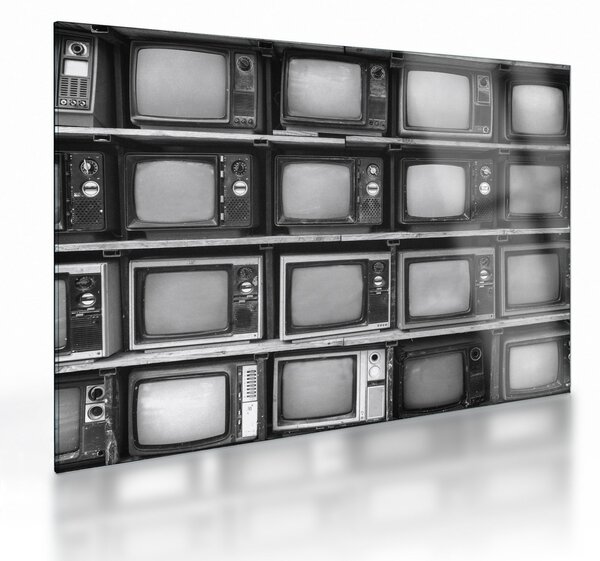 Üveg kép - Retro TV (70x50 cm)