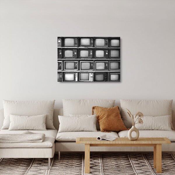 Üveg kép - Retro TV (70x50 cm)