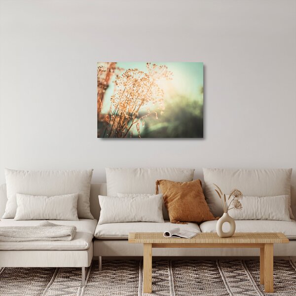 Üveg kép - Növények eső után (70x50 cm)