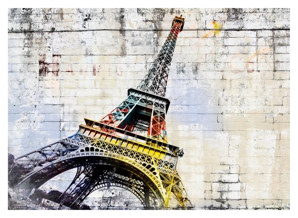 Üveg kép - Az Eiffel-torony digitális művészete (70x50 cm)