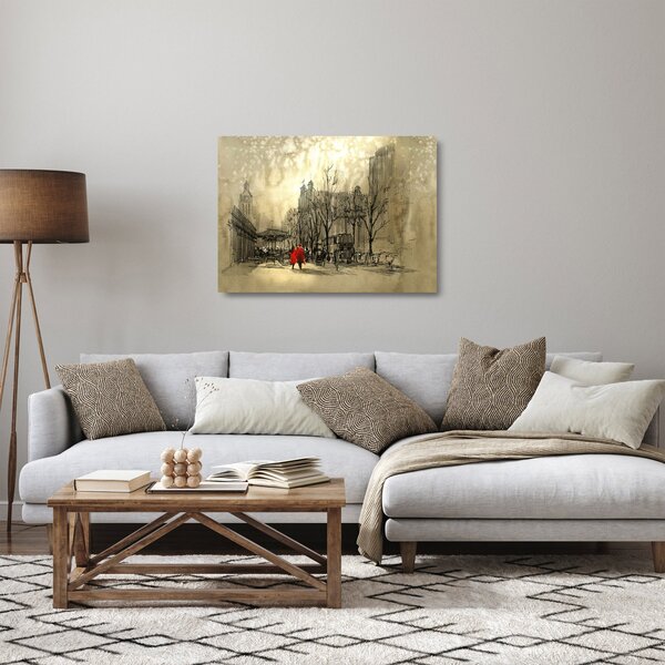 Üveg kép - A város vázlata (70x50 cm)