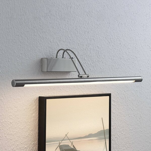 Lindby LED-es képvilágító lámpa Mailine, 69 cm, nikkel, kapcsoló, Alu / szürke / cink, Nappali / Étkező, fém, Modern