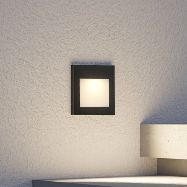 Arcchio LED fali süllyesztett lámpa Zamo, fekete, 11 cm, IP65, dimmelhető, Fekete, Folyosó, Alumínium, Modern