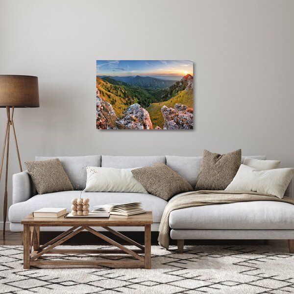 Üveg kép - Hegyi táj (70x50 cm)