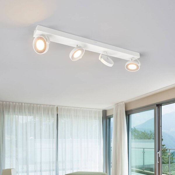 Philips Clockwork LED mennyezeti lámpa fehér 4-égő, dimmelhető, Fehér / opál, Nappali / Étkező, fém, Modern