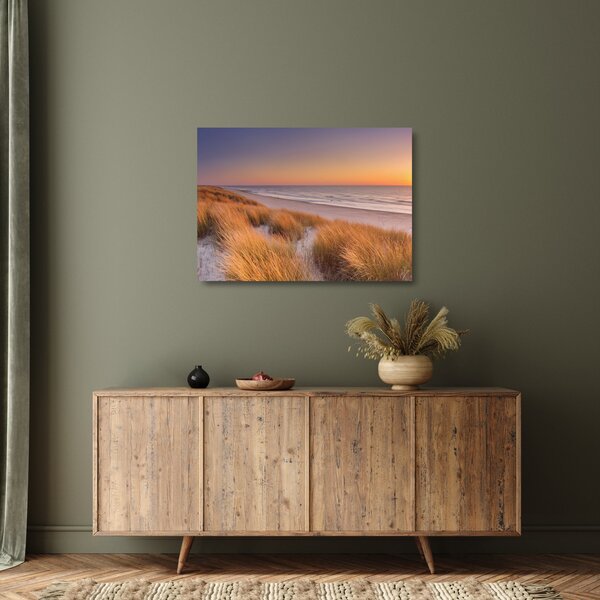 Üveg kép - Strand naplementében (70x50 cm)