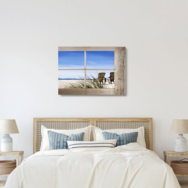 Üveg kép - A strandra néző ablak (70x50 cm)
