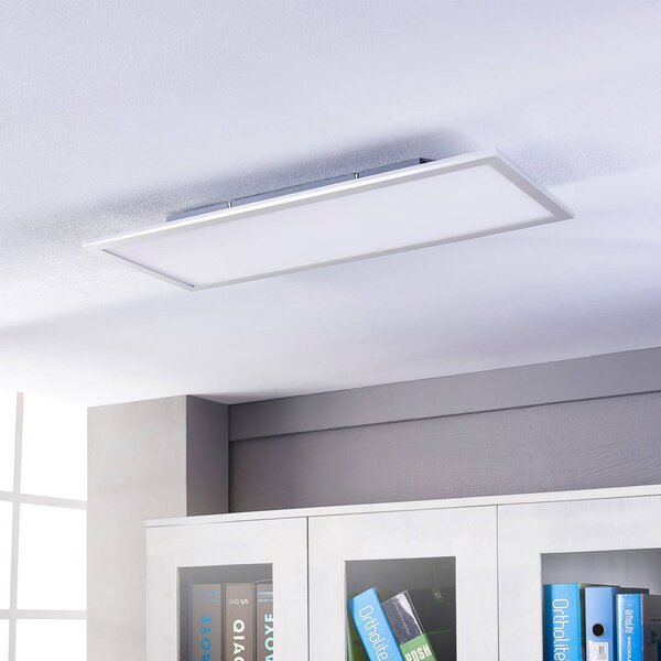 Lindby LED panel Livel, 4000K, 80 cm x 30 cm, ezüst, fém, Alu / szürke / cink, Konyha, Műanyag, Modern