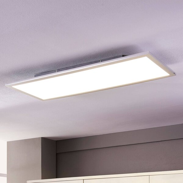 Lindby LED panel Livel, 4000K, 80 cm x 30 cm, ezüst, fém, Alu / szürke / cink, Konyha, Műanyag, Modern