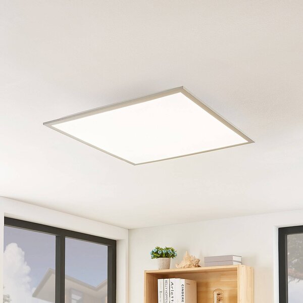 Lindby LED panel Stenley, 4000 K, 60 cm x cm, ezüst/fehér, Fehér / opál, Konyha, Műanyag, Modern