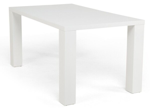 Asztal Riverton 126 Fényes fehér, Fehér, 76x90x160cm, Hosszabbíthatóság, Közepes sűrűségű farostlemez, Közepes sűrűségű farostlemez