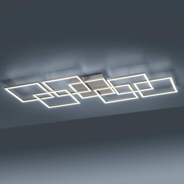 Q-Smart-Home Paul Neuhaus Q-INIGO LED mennyezeti lámpa 107 cm, dimmelhető, Alu / szürke / cink, Nappali / Étkező, Alumínium, Modern