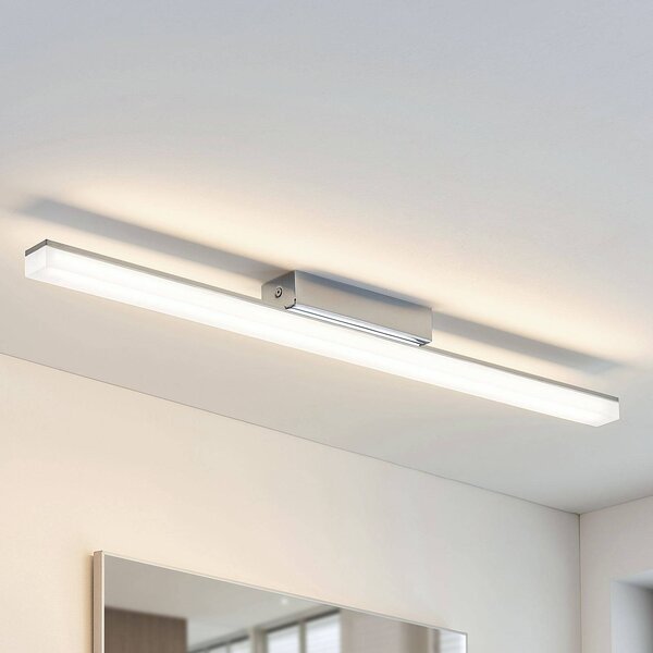 Lindby LED fürdőszobai mennyezeti lámpa Levke, 75 cm, fényerőszabályzó, IP44, dimmelhető, Króm / ezüst, Fürdőszoba, Műanyag, Modern