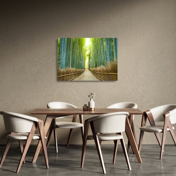 Üveg kép - Bambusz erdő (70x50 cm)