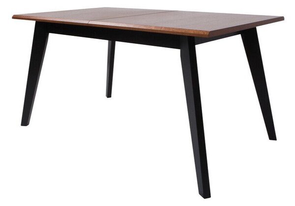 Asztal Boston BS108 Barna, Fekete, 77x90x150cm, Hosszabbíthatóság, Közepes sűrűségű farostlemez, Természetes fa furnér, Fa