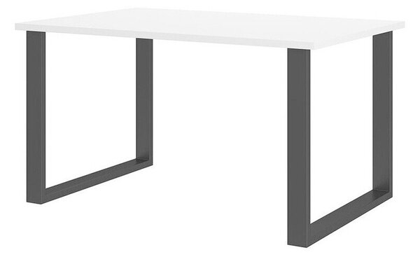 Asztal Tucson 137, Fekete, Fehér, 75x90x138cm, Laminált forgácslap, Fém