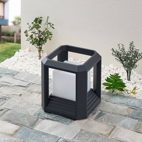 Lucande LED állólámpa Serenella, antracit, fém, 27cm, Fekete, Alumínium, Modern