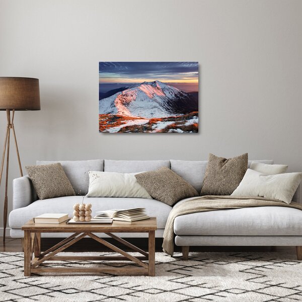 Üveg kép - Téli hegyi panoráma II. (70x50 cm)