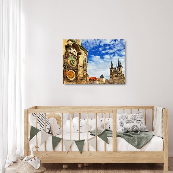 Üveg kép - Prágai csillagászati óra (70x50 cm)