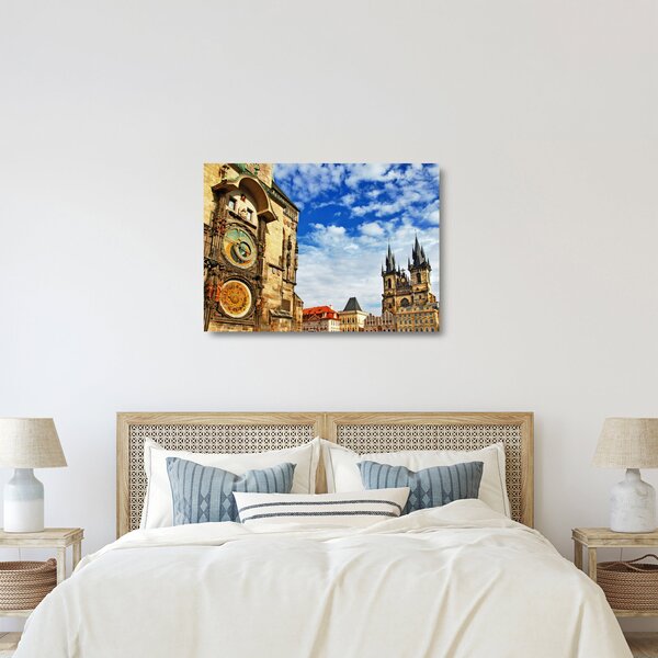 Üveg kép - Prágai csillagászati óra (70x50 cm)