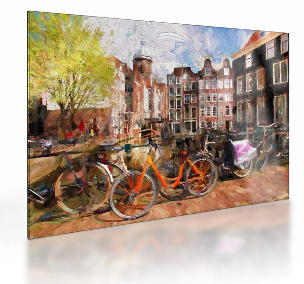 Üveg kép - Amszterdam, festészet (70x50 cm)