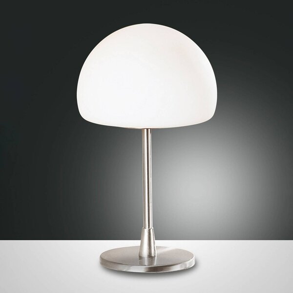Fabas Luce LED asztali lámpa Gaia érintésszabályozóval, króm, dimmelhető, Króm / ezüst, Hálószoba, Üveg, Modern
