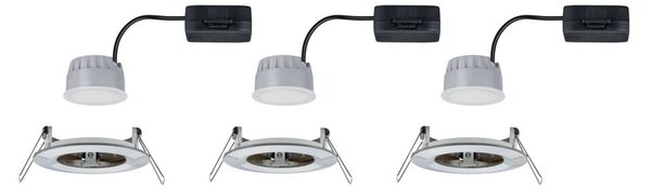 Paulmann LED süllyesztett spot Nova Coin 3 vas kerek dimmelhető, dimmelhető, Alu / szürke / cink, Folyosó, Alumínium, Modern
